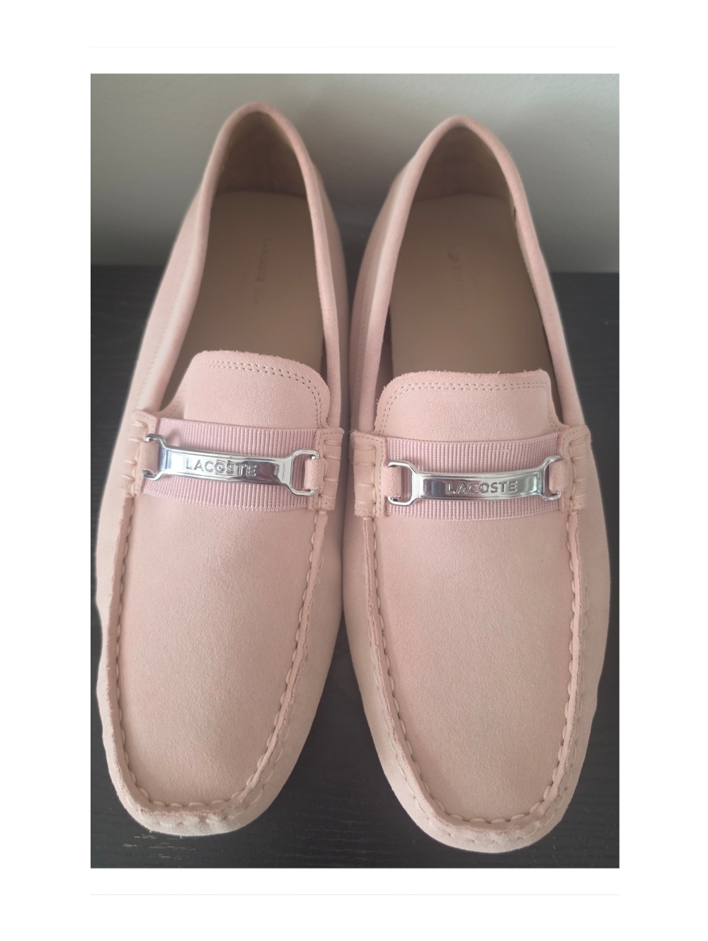 Lacoste Suede Loafers Blush Pink Size 11 EUC
